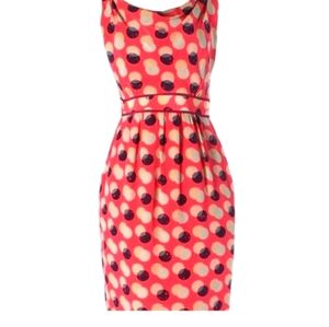Moulinette Soeurs 100% Silk Sheath Dress Anthropologie Polka Dots Pockets Size 4